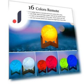 Moon Lamp with Wooden Base — Creative Lighting Solutions, Home Kits