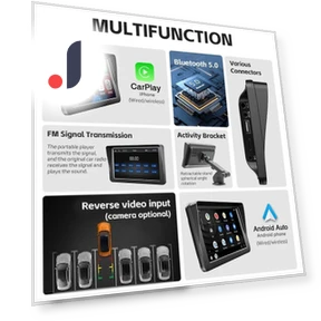 Universal 7-inch Car Radio with Wireless Carplay and Android Auto — Stereo Receivers, HOME-Auto-001
