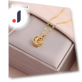 Fashionable slightly zirconium-inlaid smart moon pendant necklace — Smart Jewelry, JMANDJM