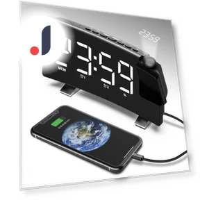 LED Digital FM Radio Clock with Projection Alarm — Alarm, POTAN MUSIC