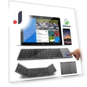 Portable Mini Foldable Bluetooth Keyboard with Touchpad — Keyboards, A powerful man