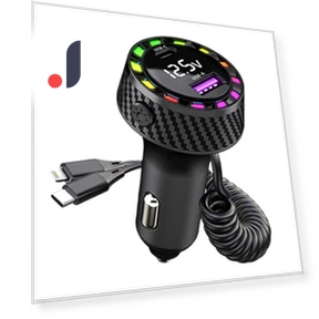 Smart Car Charger with LED Display and RGB Lighting — Chargers, NyPhoenix Auto