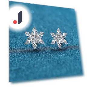 Smart Sensual Silver Earrings with Snowflake — Smart Jewelry, ANENJERY Bijouterie