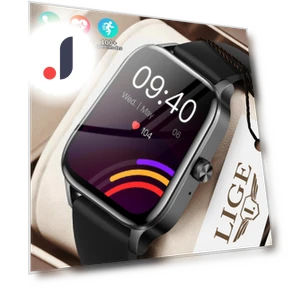 Smart Watch with Bluetooth Call, Blood Pressure, Heart Rate Monitoring — Smartwatches, LIGE