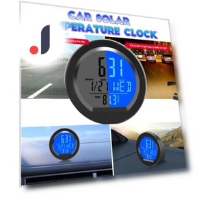 Solar Charging or Battery Powered Smart Digital Car Clock — Clock, JOHO