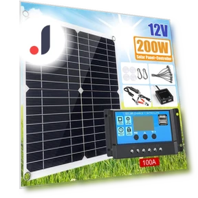 Solar Panel Kit 12V with Charge Controller — Renewable Energy Solutions, Homedepot