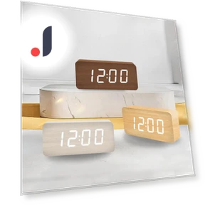Wooden Digital Clock with LED Night Light — Clocks