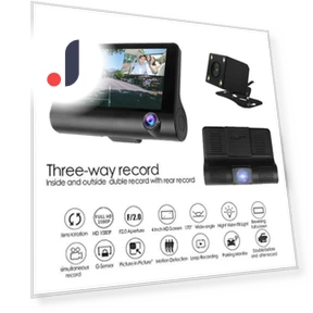 4-inch 3-channel car dash cam — Rearview Cameras for Cars, Auto Launcher