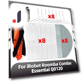 Compatible Replacement Main Side Brush, HEPA Filter, Mop Pads for iRobot Roomba Combo Essential — Parts & Accessories, Lntelligent Living Hall