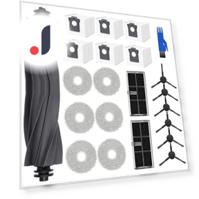 Main Side Brush, Hepa Filter, Mop Cloth, Dust Bags Accessories Kit — Parts & Accessories, Elegant Living House