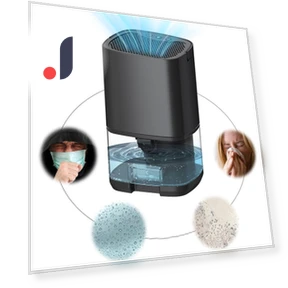 Portable Silent Air Dehumidifier with Multicolor Night Light — Air Moisture Control, GYROBALL