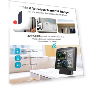 Smart Weather Station with Color Screen — Weather Monitoring Clocks, TOMTOP JMS