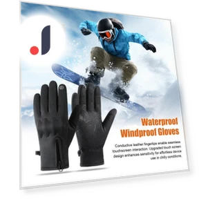 Winter Windproof Gloves with Touchscreen Fingers and Velvet Lining — Gloves, ANBS
