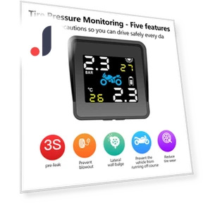Wireless Solar-Powered Motorcycle Tire Pressure Detector — TPMS Sensor Replacements, RuJia Home Decor
