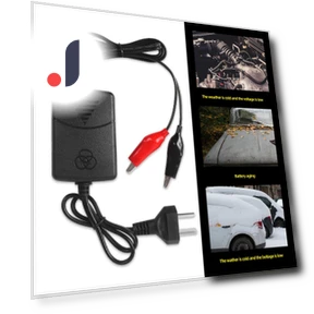 12V 1300mA Smart Charger for Motorcycle, Toy Car, Rechargeable Lead-Acid Battery — Chargers, RuJia Home Decor
