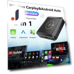 2-in-1 Wired Wireless CarPlay Android Auto Adapter for OEM Car Stereo — Stereo Receivers, Auto Launcher