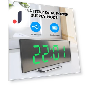 Curved LED Electronic Clock with Sleep Temperature — Clocks, Purely Home Goods