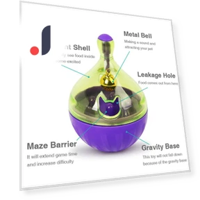 Interactive Pet Feeder Toy — Cat Playthings, GYROBALL