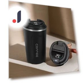 Smart Coffee Cup with Temperature Display — Beverage Warmers, Clock-Mall