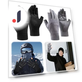 Winter Fingerless Cycling Gloves with Touchscreen — Gloves & Mittens, Rainbow Rain