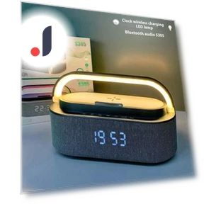 Colorful LED Wireless Charging Bluetooth Audio Smart Desk Clock — Alarm, YGM1931