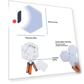 Hexagonal LED Touch Sensor Night Light — Night Lights, Cozy Cottage-Relax