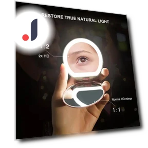Portable Rechargeable LED Travel Mirror — Compact & Travel, AE Selection