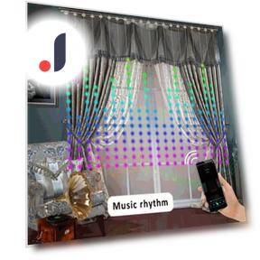 Smart LED RGB Curtain Lights — String Lights, Rainbow Rain
