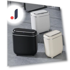 Smart Sensor Trash Can with Display — Kitchen Cans, Simple and warm