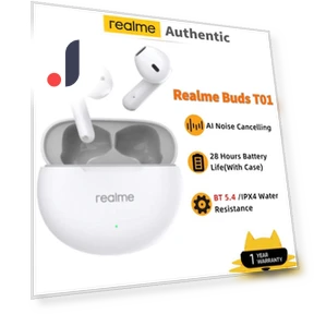 True Wireless Earbuds with AI Noise Cancellation — In-Ear Headphones, Realme