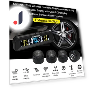 Wireless Solar-Powered Real-Time Tire Pressure Monitoring System — TPMS Sensor Replacements, Zeblaze