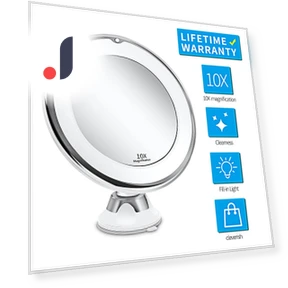 10x Magnifying Mirror with LED Light — Handheld, Makeup Kits