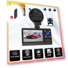 3-Channel Wi-Fi Car Dash Cam — Dashboard Cameras, JOHO
