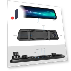 9.66-inch Mirror Dash Cam — Dashboard Cameras, HOME-Auto-001
