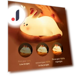 Adorable Rabbit Night Light with Timer — Night Lights, Worry free storage