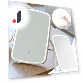 Cosmetic Mirror with LED Lighting — Handheld, Nobita