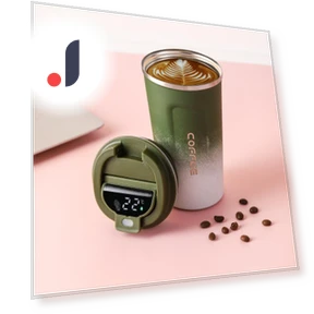 Gradient Color 304 Insulated Stainless Steel Smart Display Temperature Coffee Mug — Beverage Warmers, XinGuo