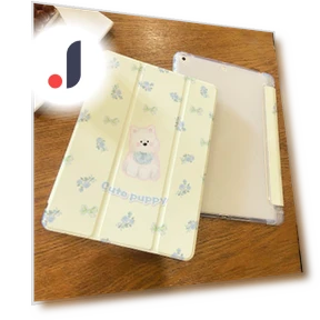 High-Quality Smart Case for iPad with Floral Pattern and Cute Dog — Protective Cases, Joyway