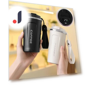 Smart Stainless Steel Thermos Cup with Temperature Display — Beverage Warmers, Binchi Fitness