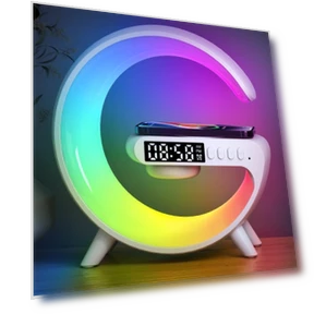 Smart Bluetooth Speaker with Wireless Charger, Alarm Clock, and Wake-up Light — Sleep Soothers, G69