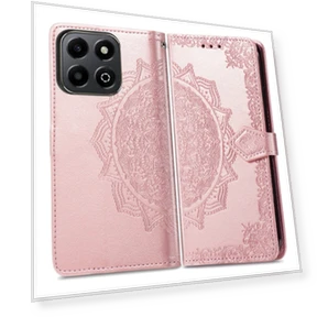 Mandala Flower Embossed Leather Phone Case — Phone Accessories, Honor