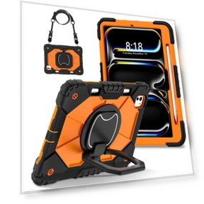 Contrast Color Robot Silicone Hybrid PC Tablet Case for iPad Pro 11 2024 — Cases