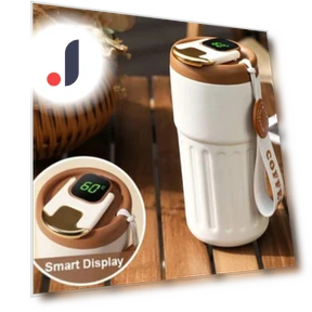 Elegant Insulated Mug with LED Display — Beverage Warmers