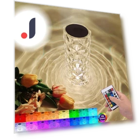 Rechargeable Portable Touch Crystal Rose Bedside Lamp — Desk & Table Lighting, Zhou Yajin