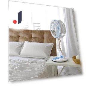 Solar-Powered Desk Fan with LED Light — Portable Cooling Solutions, Phone Needs