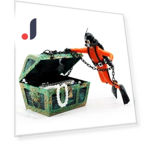 Aquarium with Floating Diver Ornament — Coral Decor, TOMTOP JMS