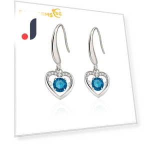 Blue Smart Heart-shaped Earrings — Smart Jewelry, Sace Gems