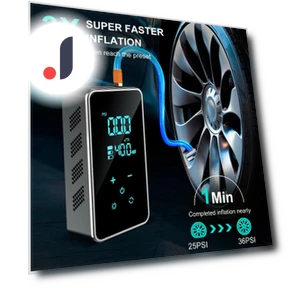 Car Tire Pump with LED Emergency Lights — Tire Inflation Solutions, Optimized General