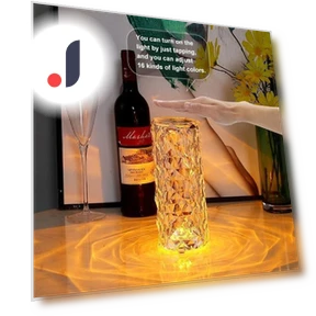 Crystal Rose LED Table Lamp Projector — Overhead Lighting, Flowerbouquet