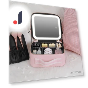 Smart LED Cosmetic Bag with Mirror — Cosmetic Cases, LIN-Home